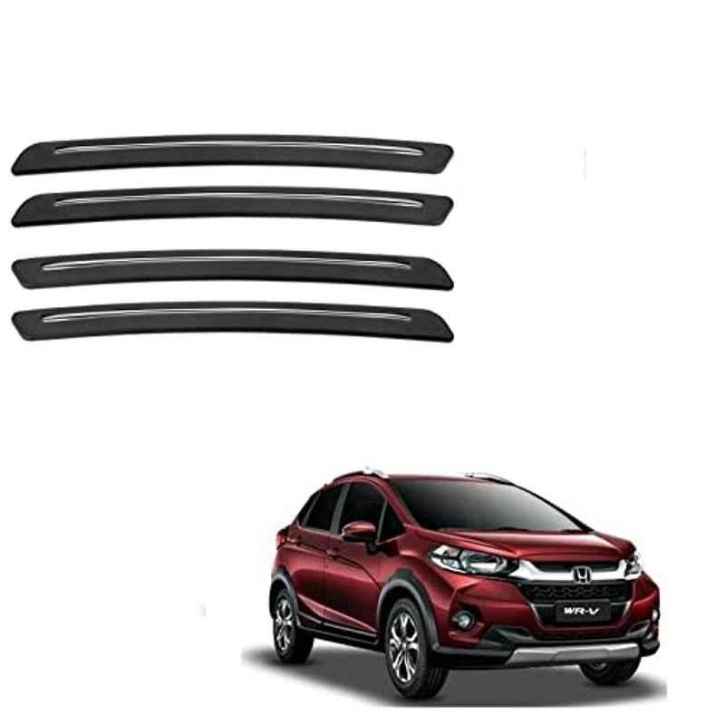 Kozdiko 4 Pcs Rubber Black Car Bumper Protector Set with Chrome Strip for Honda WRV