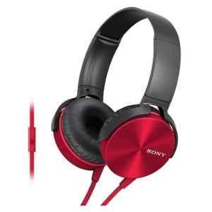 Sony MDR-XB450AP Red On-Ear Extra Bass Headphones with Mic