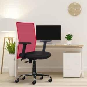 Rose Jack Mesh Red Medium Back Revolving Ergonomic Office Chair
