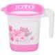 Joyo Super Deluxe 6 Pcs Plastic Pink Square Bucket, Dustbin, Bath Tub, Super Bath Small Patla, Mug & Soap Case Set with Free Lasaani Water Bottle