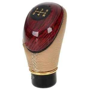 Love4ride Leatherite R Type Wooden Finished Beige Gear Knob