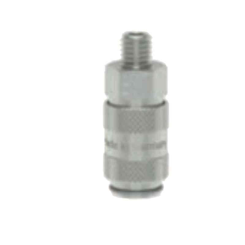 Ludcke G1/8 Plain ESMC 18 AAB Double Shut Off Micro Quick Connect Coupling with Male Thread, Length: 28 mm