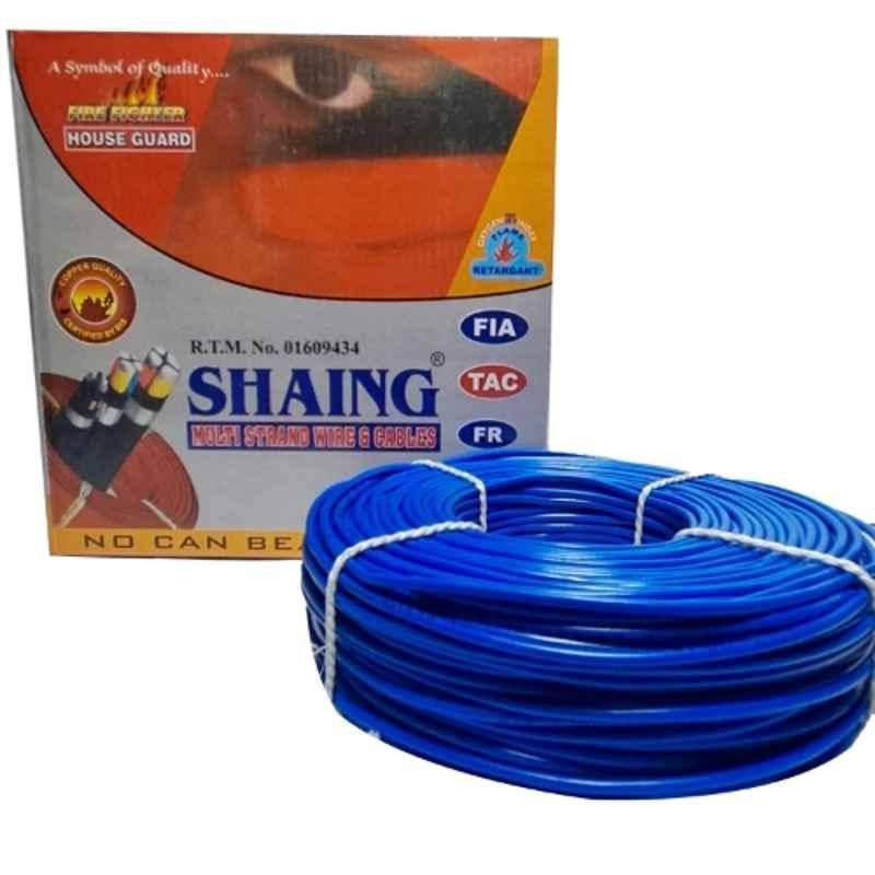 SHAING 1 Sqmm Single Core Blue FR PVC Insulated CCR Copper Wire for Domestic & Industrial Purpose, Length: 91 m