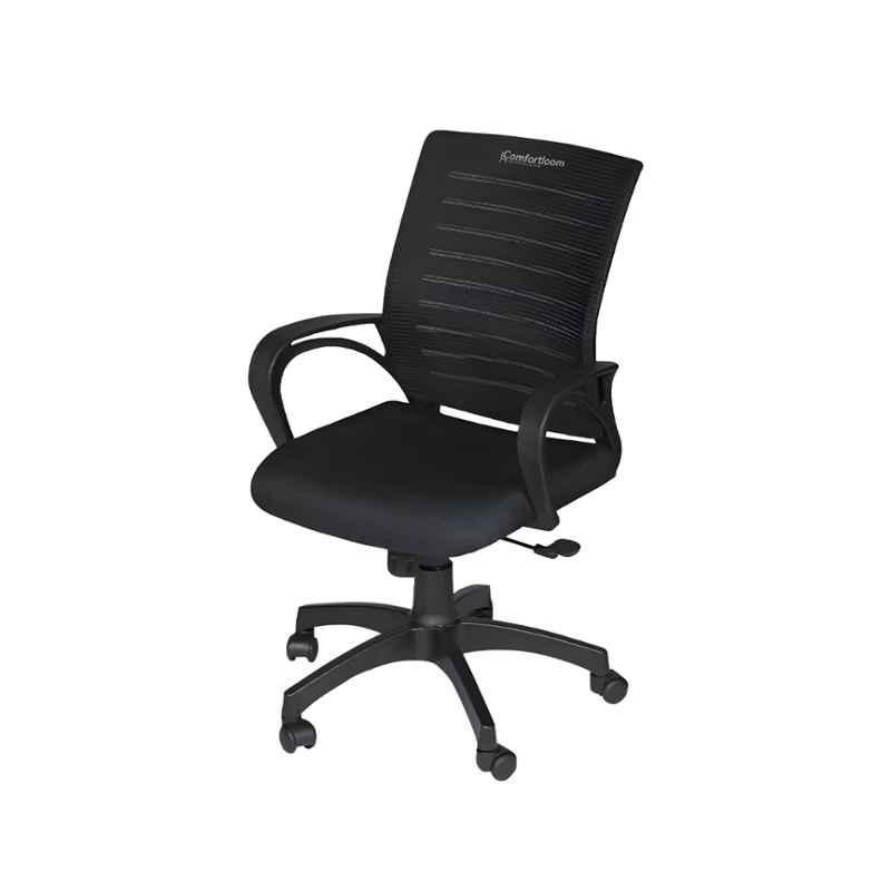 Buy Comfort Loom Boom Mesh Black Medium Back Ergonomic Revolving Office  Chair Online At Price ₹3049