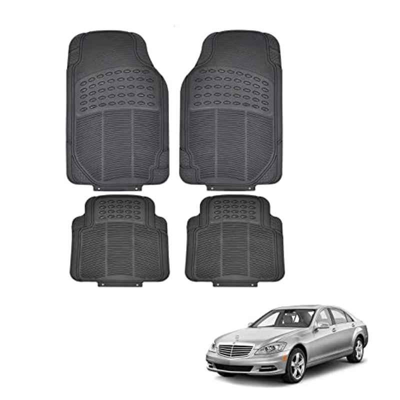 Kozdiko 4 Pcs Rubber Black Car Simple Floor Mat Set for Mercedes Benz S-Class