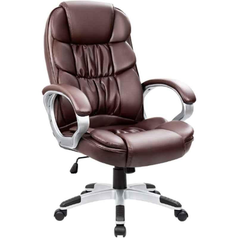 Buy Oakcraft 125x59x59cm Leatherette Brown Revolving Executive Chair,  H-OC-14 Online At Price ₹13839