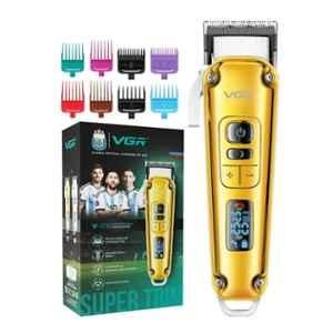 VGR V-006 Metal Gold Professional Hair Clipper with 250min Runtime, 8 Cutting Combs & 2 Years Warranty