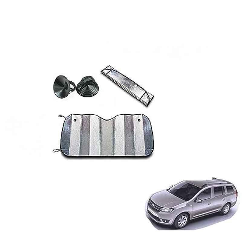Kozdiko Aluminium Foil UV Protection Silver Windshield Sun Shade for Mahindra Logan