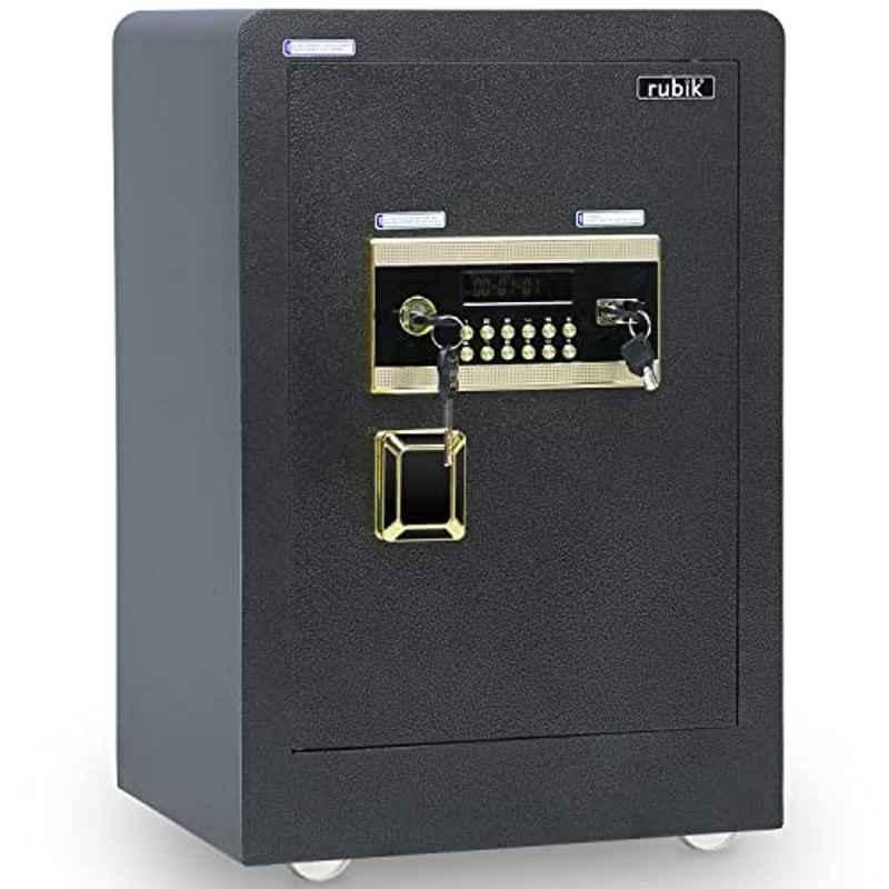 Rubik 40x33x60cm Black Safe Box Large with Dual Security Digital Keypad and Key, RB-DF60