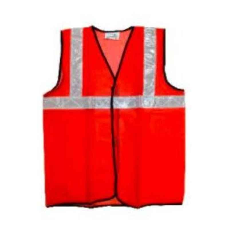 SSWW Orange & Silver 2 inch Reflective Tape Safety Vest