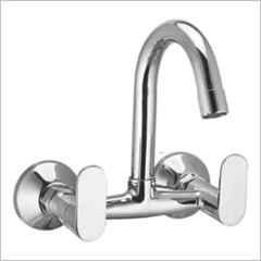 Senkiddpro Onyx Brass Chrome Finish Wall Mounted Hot & Cold Sink Mixer with 360 Deg Adjustable Spout