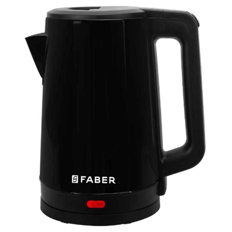 Faber 1500W 1.8 Litre Stainless Steel Black Electric Kettle with 1 Year Warranty, 131.0736.688