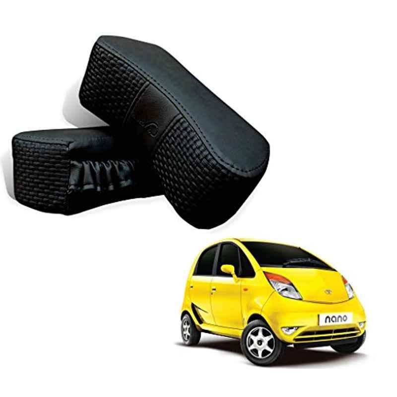 Kozdiko 2 Pcs Memory Foam Black Car Vastra Neck Rest Cushion Set for Tata Nano, koz_5322
