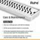 Ruhe 24x4 inch 304 Grade Stainless Steel Shower Drain Channel Wave with Collar, 16-0101-10