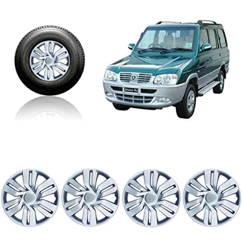 Auto Pearl 4 Pcs 15 inch Silver Wheel Cover Set for ICML Rhino