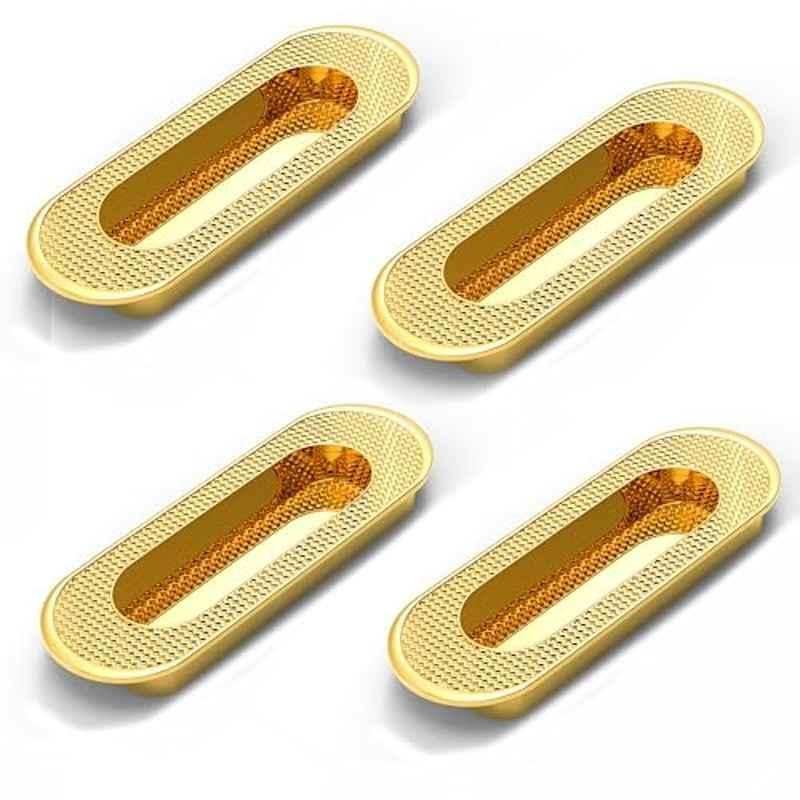 Plantex Sliding Door Handle/Concealed Handle for Sliding Door/96mm Concealed Handle for Wardrobe/Kitchen Cabinet - Pack of 4 (PVD Gold)