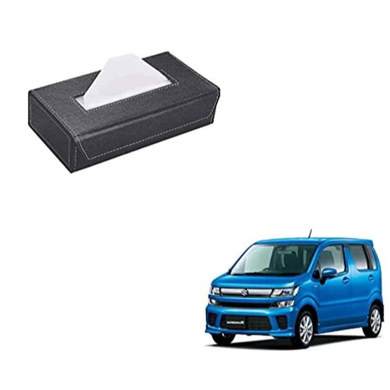Kozdiko 100 Pulls PU Leather Grey Car Tissue Paper Box with 200 Sheets for Maruti Suzuki New WagonR 2019