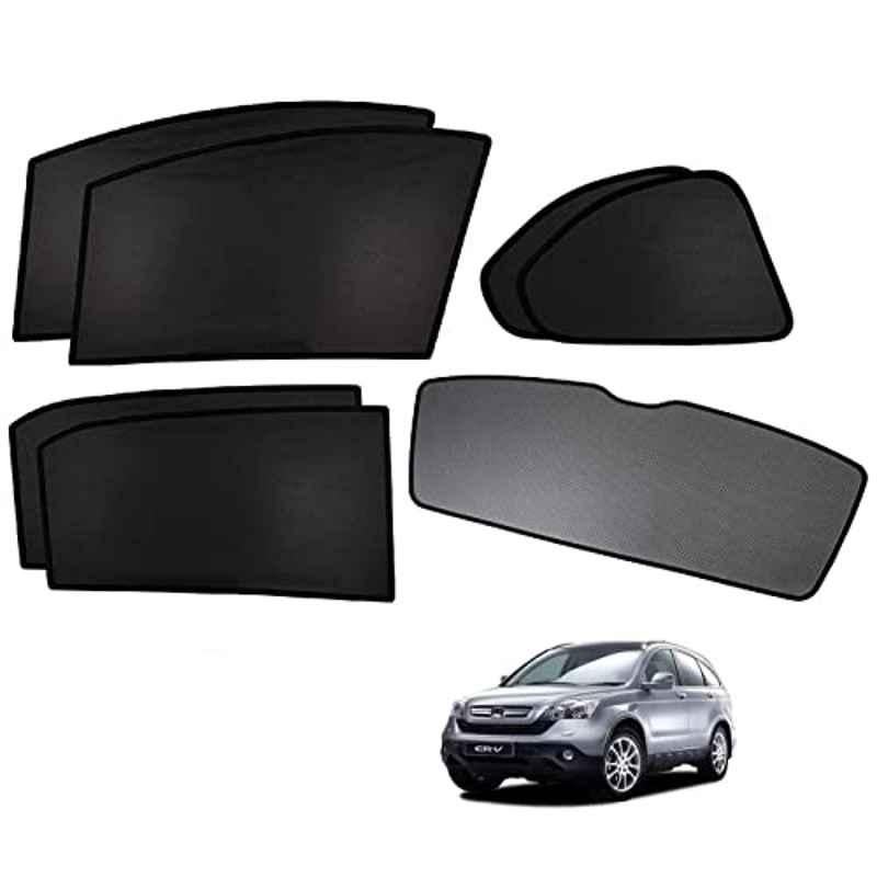 Kozdiko 5 Pcs Polyester Black Non Magnetic Window & Rear Sun Shades Set for Honda CRV
