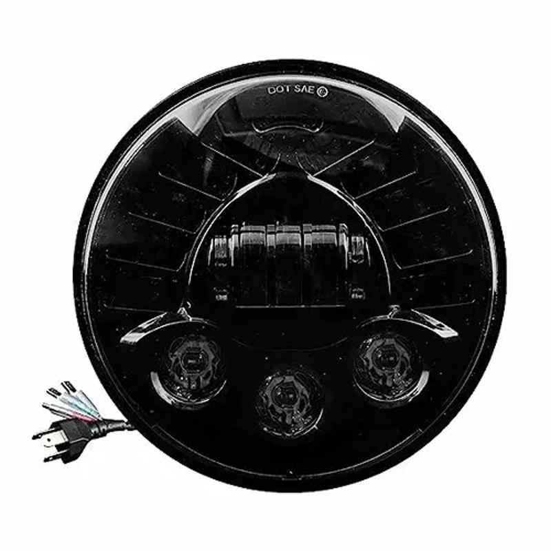 Oswin Gold OG-6-1 White Black 18x9x10 cm Ealuminum Alloy 75 W Bullet, Harley Davidson & Jeep Wrangler Led Headlight