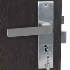 Handle Waala LB10003 8 inch Stainless Steel Silver Ky Plate Mortise Door Lock Set