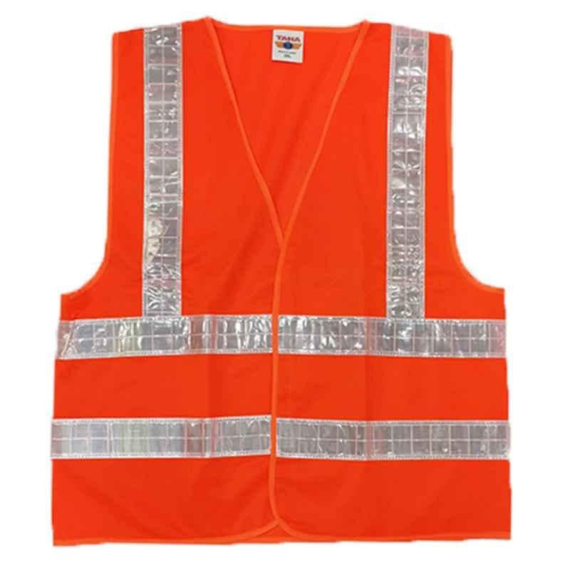 Taha PVC Orange SJ 4 Line Safety Jacket, Size: XL