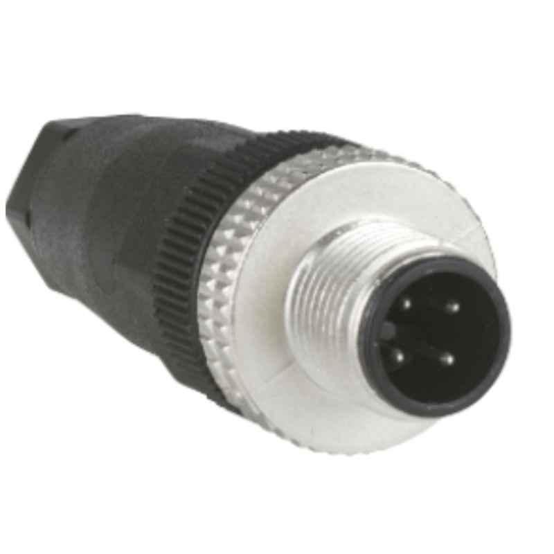 Schneider 3A M12 4 Pin Male Straight Connector, XZCC12MDM40B