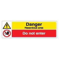 SUNSIGNS 450x150mm Vinyl & Sun Board Danger Hazardous Area Do Not Enter Signage, SN0150VNLM1HPIAAL