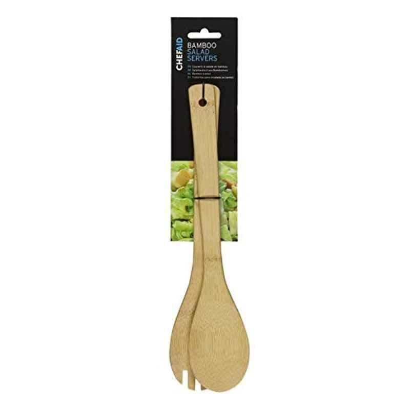Chef Aid 10E11394 2 Pcs Bamboo Salad Utensils Set