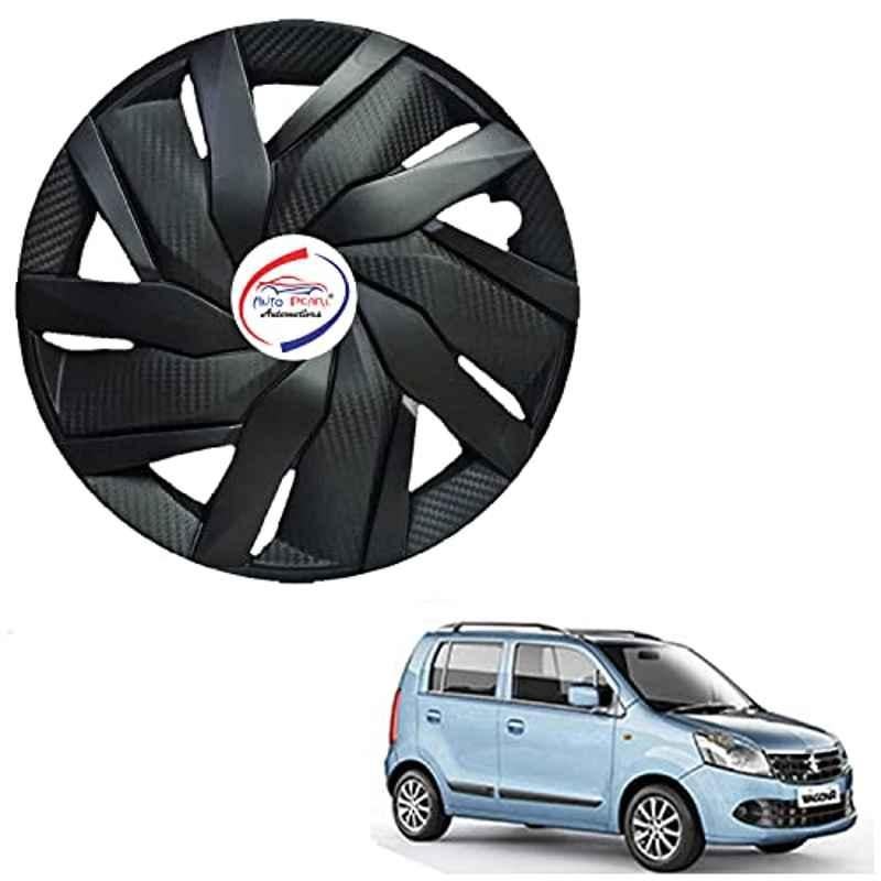 Auto Pearl 4 Pcs 13 inch ABS Black EGLS21 Hubcap Wheel Cover Set with Retention Ring for Maruti Suzuki WagonR 2010