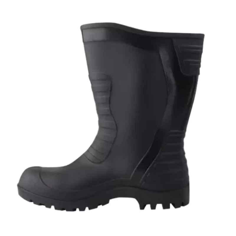 Metro 10 inch PVC Black Safety Gumboot, Size: 10