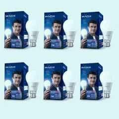 Magik Maximo Plus 9W 3000K B22 Cool White LED Bulb (Pack of 6), LUMAP009C4144E6