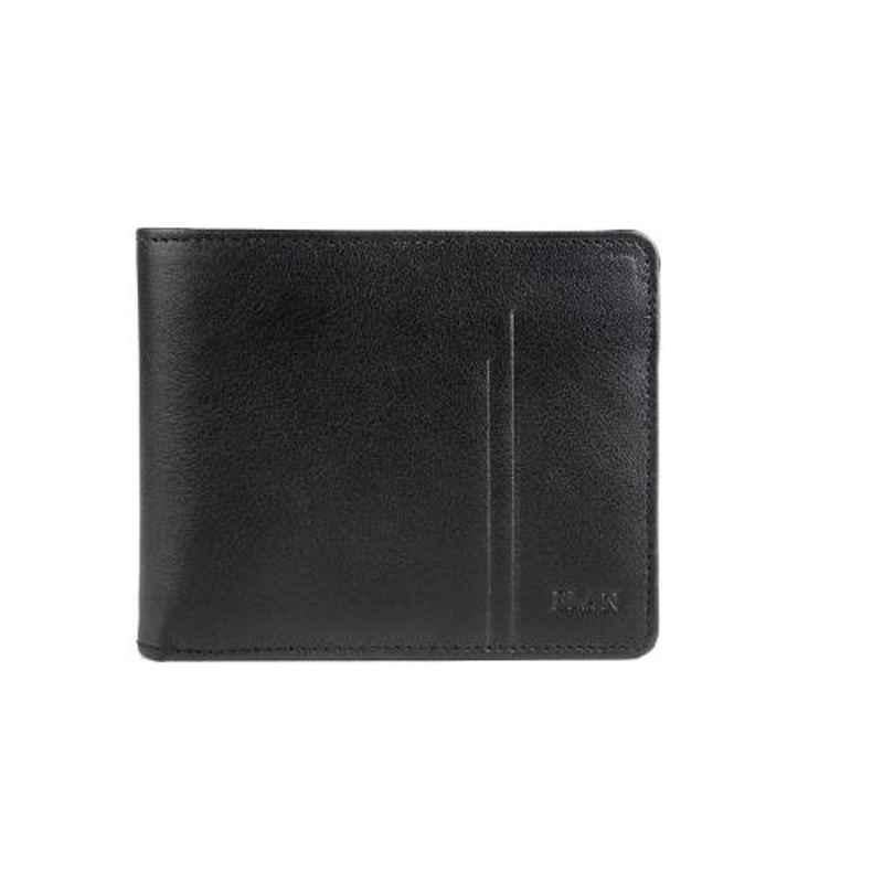 Elan Classic 8 Slot Black Leather Bifold Card Wallet, ECW-9501-BL