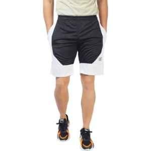 World Sportss Lycra Blend White, Red & Black Solid Sports Shorts for Men, SHXL21WRBLK1, Size: XL