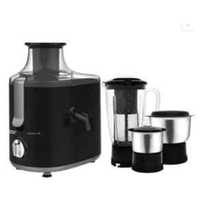 Maharaja Whiteline Montero Dlx 550W Grey & Black Juicer Mixer Grinder with 3 Jars, JX1-159