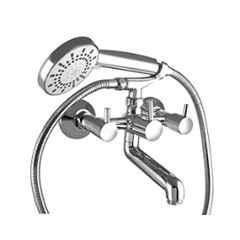 10X WM-2297 Brass 2 in 1 Wall Mixer for Bathroom with Crutch & Hand Shower & 1m Tube