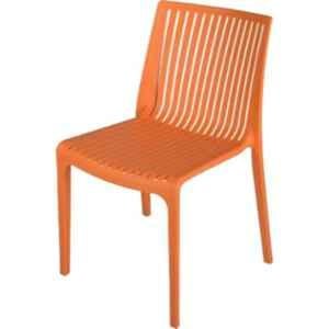 Supreme Oasis Orange Plastic & Polypropylene Outdoor Chair (Pack of 4)