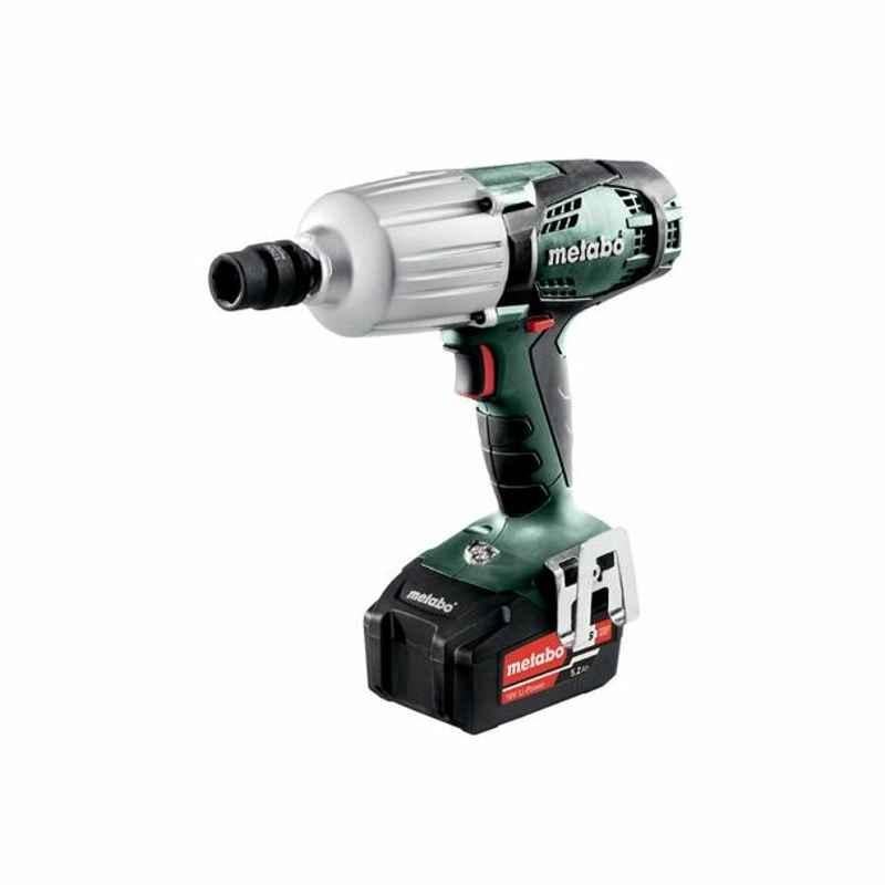Metabo Cordless Impact Wrench With Carry Case, SSW-18-LTX-600, 18V, 2x5.2Ah Battery