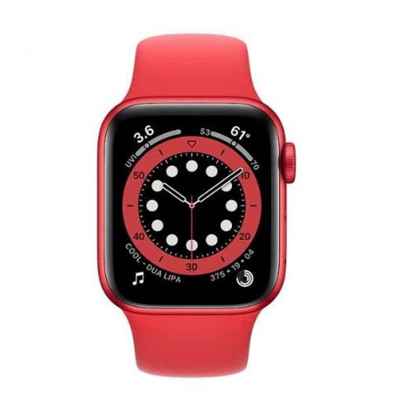 Apple 6 GPS 44mm Red Aluminium Case Watch with Red Sport Band, M00M3AE-A