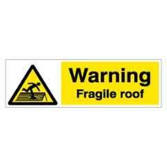 SUNSIGNS 450x150mm Vinyl & Acrylic Sandwich Warning Fragile Roof Signage, SN0126VNLM1HPIDAL