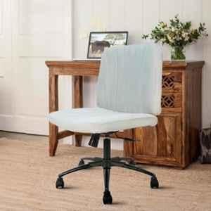 Cellbell Comfy Velvet Medium Back Grey Ergonomic Chair with Wheel, CBHKFOC14452