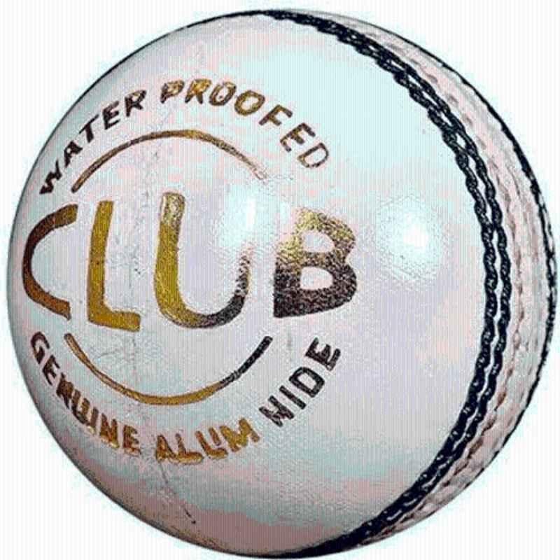 NICOLAS White Club Leather Cricket Ball