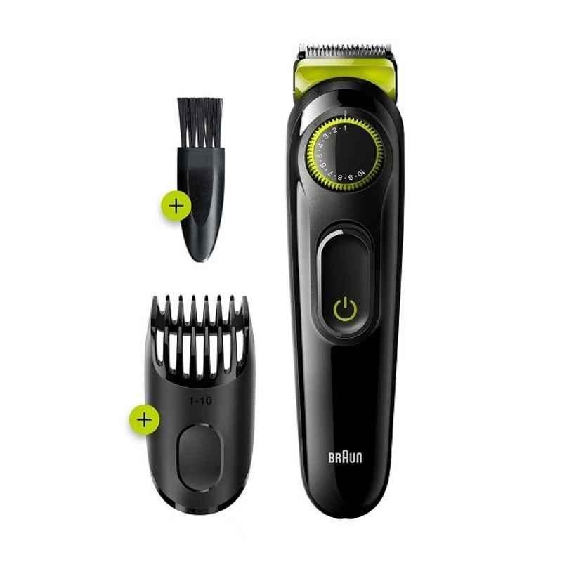 Braun 0.5-10mm 50min Black & Green Rechargeable Hair Trimmer, BT3221