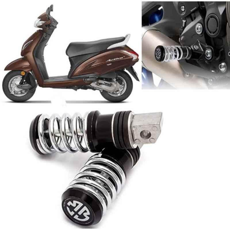 Auto Pearl 2 Pcs Steel Black Foot Rest Spring Coiled Set for Activa 5G