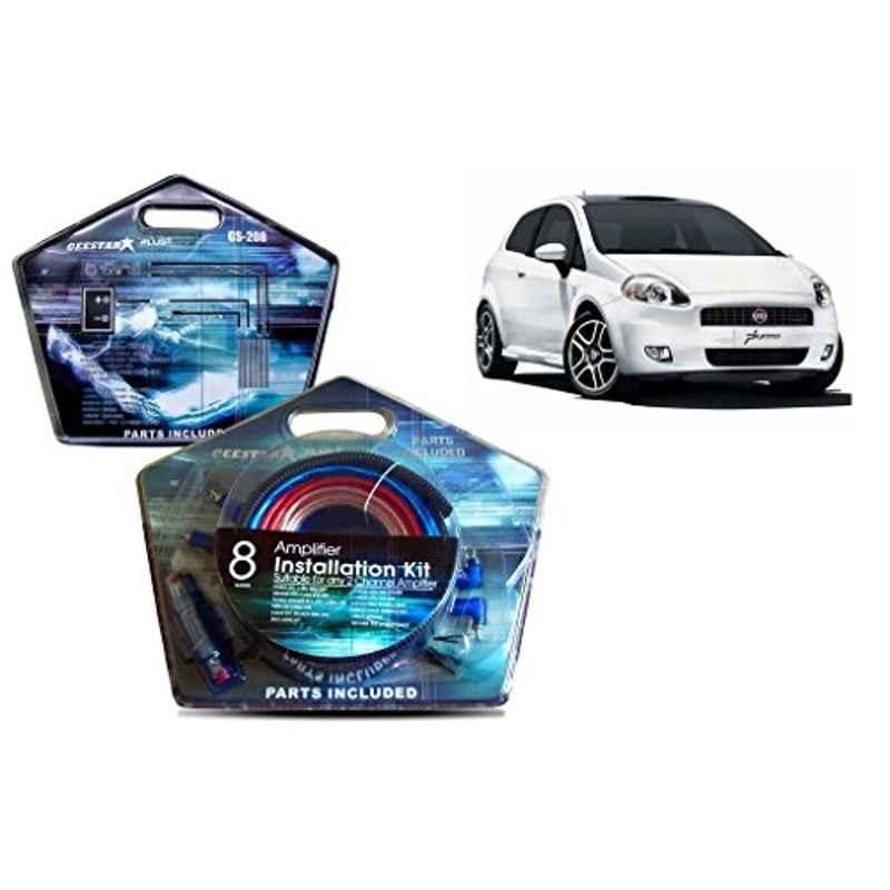 Auto Pearl Geestar Plus 8 Guage 2 Channel Amplifier Full Installation Kit for Fiat Punto, GS-208