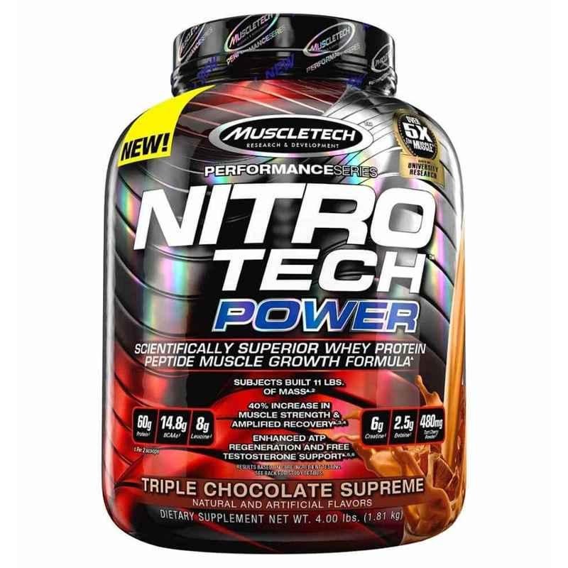 MuscleTech Nitrotech Performance Series Power 4lbs Triple Chocolate Protein Powder