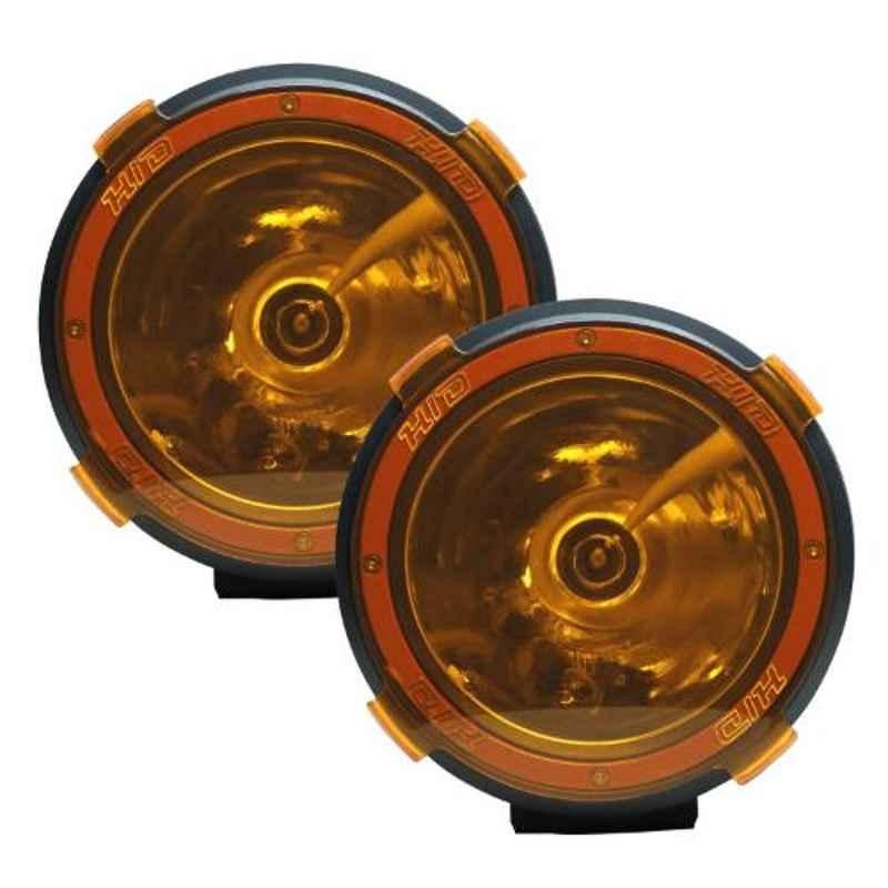 AllExtreme EXC114MC 2 Pcs 45W 4 inch Yellow & White PVC Housing Spot Flood Beam Fog Light Set, Range: 1000 m