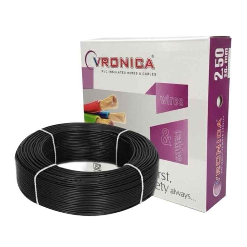 Vronica 2.5 Sqmm PVC Insulated Single Core Black House Wire, Length: 90 m