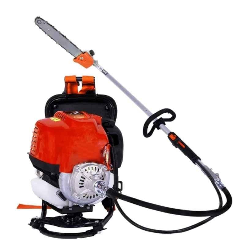 Balwaan Krishi BX-35B 6-in-1 35CC 4 Stroke Back Pack Crop Brush Cutter Machine with 40T, 3T, Tap-&-Go and Chainsaw Attachment, MTAK-EN-BR-697