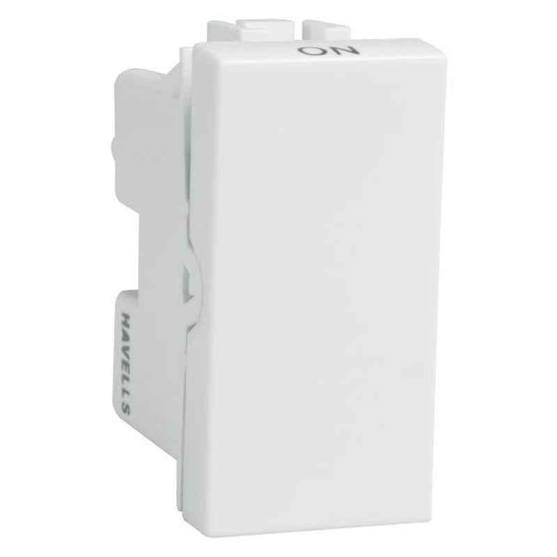 Havells Coral 6A Polycarbonate Pure White NDN One Way Switch, AHCSXXW061
