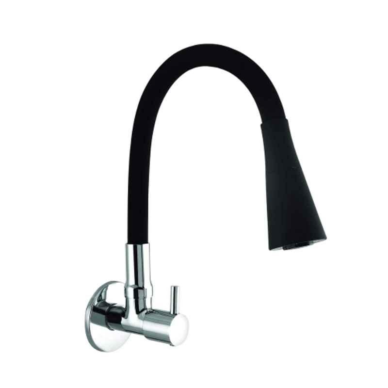 IRIS Cosflo Brass Chrome Finish Dual Flow Pattern Smart Sink Tap with Silicon Black Flexible Hose, PR101-d